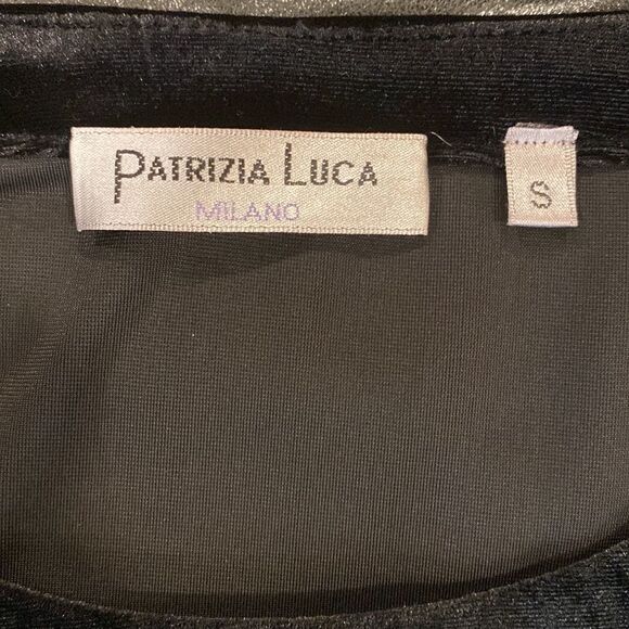 Patrizia Luca Milano black velvet could shoulders top blouse size S - Picture 7 of 10